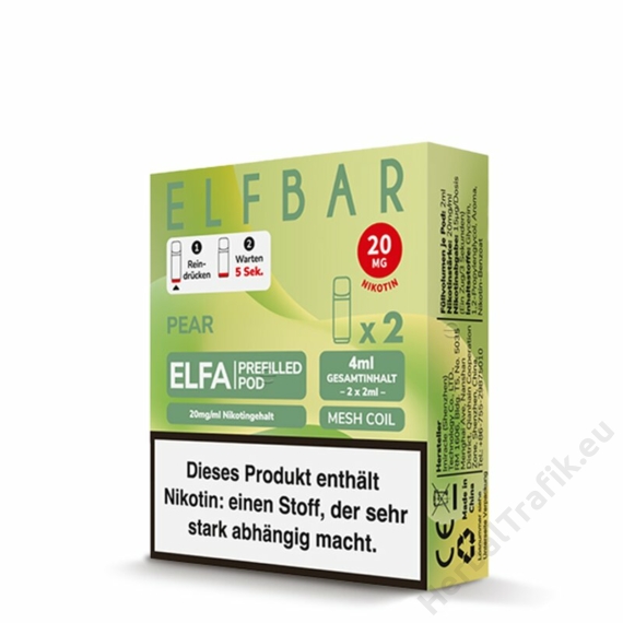 *NEW* ELF BAR - ELFA - PREFILLED PODS (2 DB) - PEAR - 20MG/ML